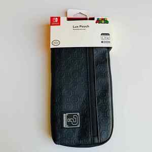 Nintendo Switch Super Mario Pouch Lite Black Embossed Logos Zippers